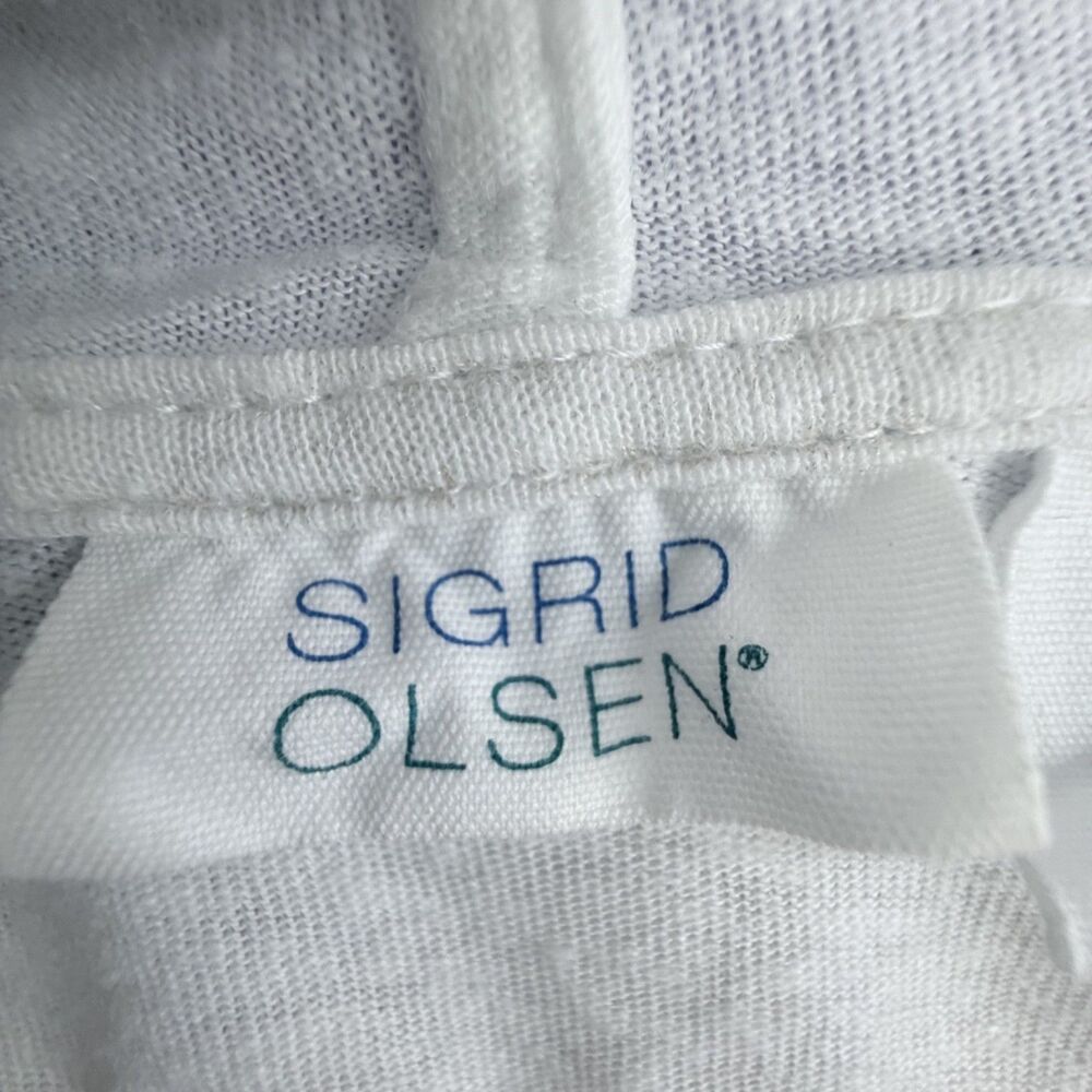 sigrid olsen white 2X linen blend hoodie coastal beach core  women's summer - Picture 5 of 5